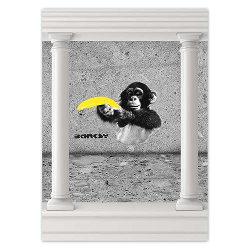 Wandtattoo, 50 x 70 cm, Banksy Affe Banane Nr. H5655M_WINS1H