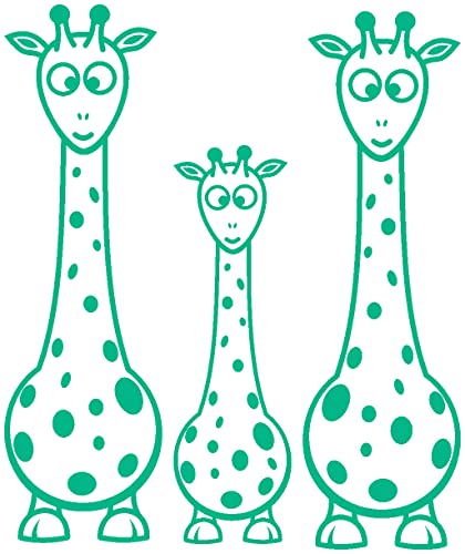 Samunshi® Wandtattoo Giraffen Set Wandaufkleber 40 x 23cm türkis
