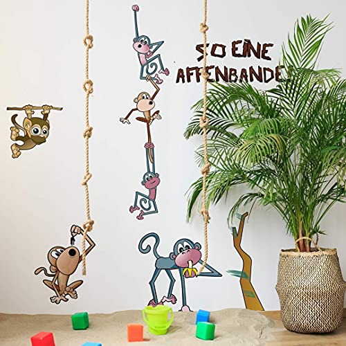 K&L Wall Art XXL Kinderzimmer Wandtattoo Affen Klebebilder für die Wand Deko Zoo Aufkleber Set Affenbande selbstklebend 128x88 cm