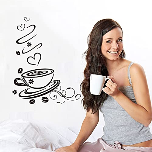 Aufkleber Kaffeetasse Vinyl Wandtattoo Poster Gourmet Cafe Wandbild Fliesen Wandkunst Tapete Wohnkultur Hintergrund Aufkleber A4 45x57cm