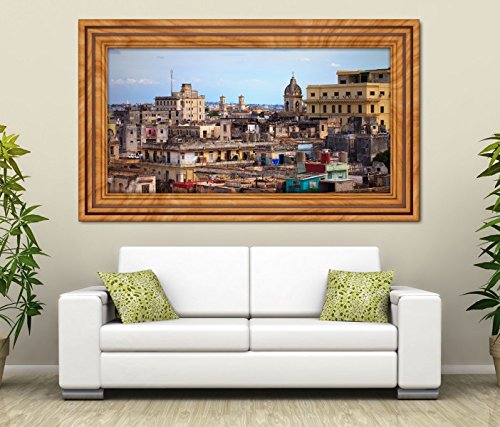 3D Wandtattoo Skyline Havanna Stadt Kuba Häuser selbstklebend Wandbild sticker Wohnzimmer Wand Aufkleber 11K597, Wandbild Größe F:ca. 162cmx97cm