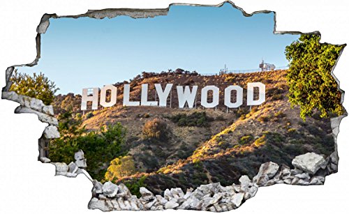 Hollywood Schriftzug Los Angeles USA Wandtattoo Wandsticker Wandaufkleber C0304 Größe 70 cm x 110 cm