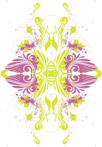 INDIGOS UG - Wandtattoo Wandsticker Wandaufkleber Aufkleber bunt ME103 Regenbogen Retro Party Tribal Ranke Blume Pflanze 20 x 14 cm