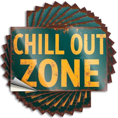 Aufkleber für Werkzeugkasten, Chill Out Zone, 10 Stück, Aufkleber für Autos, lustiger Aufkleber (12 x 18 cm)