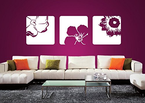 Wandtattoo wandaufkleber Aufkleber Wandsticker wall sticker Wohnzimmer Schlafzimmer Kinderzimmer Ranke Blume Blumen Blumenranke Blumeranke Vine Flower Butterfly vogel brid floral baum tree 30 Farben zur Wahl wpf15(Printed Sticker,ca.20 x 8cm)