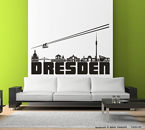 Sunnywall Wandtattoo Wandaufkleber Dresden Skyline Kupfer Gr1