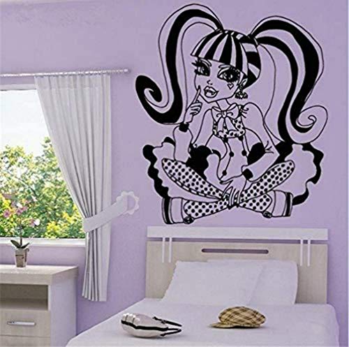 Monster High School Girl Cartoon Gravur Abnehmbare dekorative Wandaufkleber 55X63CM