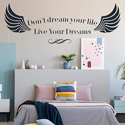 Wandaufkleber Wandtattoos Tapete Inspirierende Aufkleber Lebe Deinen Traum Folge Deinem Leben Motivierende Wandtattoos Teenager Schlafzimmer Dekor 58X21Cm