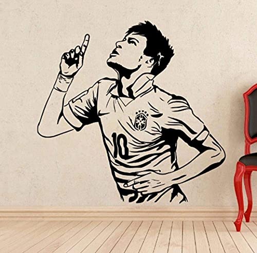Fußballspieler Wandaufkleber Neymar Berühmte Fußballspieler Wandtattoo Home Decoration Abnehmbare Fußball Wandbild 43X42Cm
