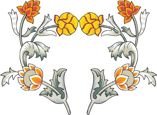 PEMA INDIGOS UG - Wandtattoo Wandsticker Wandaufkleber Aufkleber bunt ME213 Blume Ranke Tribal Pflanze Blüte Hibiskus 20 x 15 cm