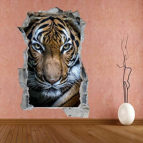 Tiger Wildlife Tier 3D Wandaufkleber Wandtattoo Kinderzimmer Wohnkultur CT50-50x70 cm