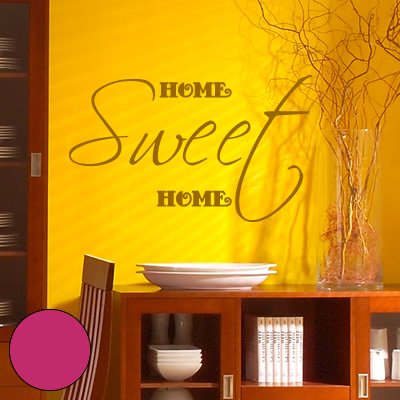 Klebesüchtig A097 Wandtattoo Home Sweet Home 100cm x 60cm pink - Dekoration - Bad - Wohnzimmer - Aufkleber - Wandsticker