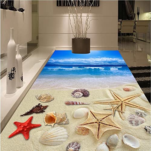 Sommer Strandmuschel 3D Bodenfliesen benutzerdefinierte große Fresko PVC wasserdicht dick verschleißfest, 430 x 300 cm