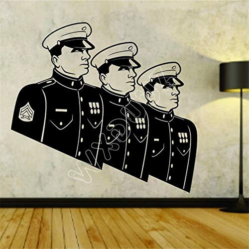 Drei Marinesoldaten Wandtattoo Usa Military Handsome Aufkleber Für Kinderzimmer Vinylkleber Kunstwand Wandaufkleber 58X53 Cm