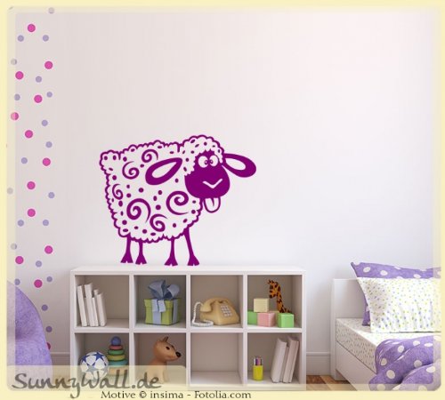 Sunnywall Wandtattoo Wandaufkleber Aufkleber - Schaf Sheep Kinderwelt Größe Größe 3
