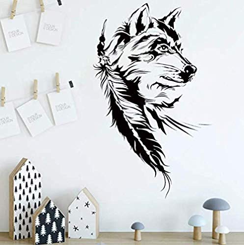 Entfernbarer Vinyl-Wandtattoo mit Wolf-Symbol-Stickermotiv, für Hausdekoration, Schlafzimmer und Wohnzimmer, Wanddeko, 68 * 42 cm ein symbolisches Wandtattoo