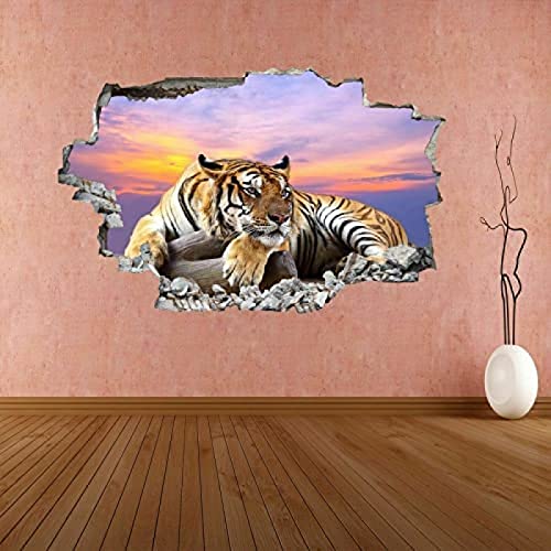 Tiger Sky Sunset Wildlife 3D Wandaufkleber Wandtattoo Kinderzimmer Wohnkultur CT34 DIY