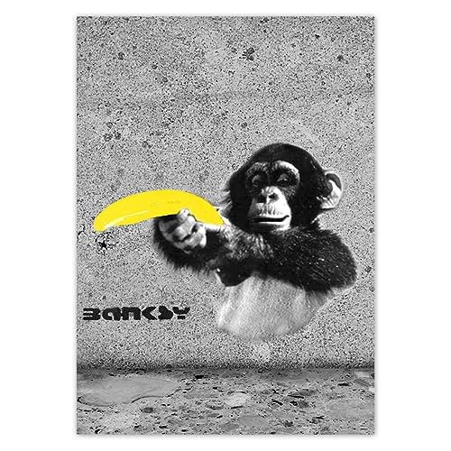 Wandtattoo, 50 x 70 cm, Banksy Affe Banane Nr. H5655Z_NS1H