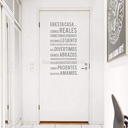 Nl Esta Casa Spanische Aufkleber In Diesem Haus Nach Hause Vinyl Wandtattoo 30X58Cm