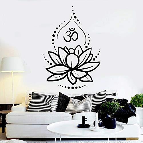 Lotus Vinyl Wandtattoo Yoga Hinduismus Hindu Symbole Aufkleber Meditationsraum Wandkunst Wandbild Wandaufkleber andere Farbe 57x81cm