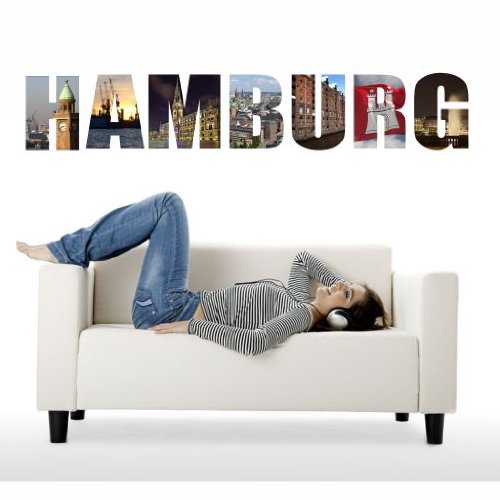 Wandtattoo Wandaufkleber Hamburg - Bilder mal anders (farbig) (130 cm x 23,5 cm)