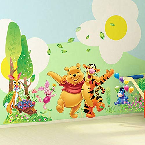 fangzhuo Wandaufkleber Kinderzimmer 3D Winnie The Pooh Wandaufkleber Abnehmbare Cartoon Kinder Baby Schlafzimmer Anime Wandtattoo