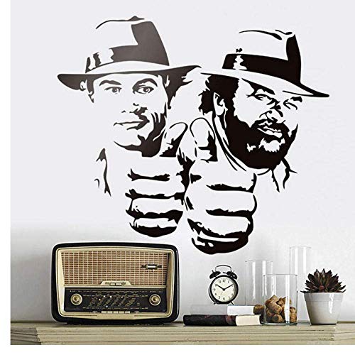 Bud Spencer Und Terence Hill Wandaufkleber Lächerlich Lustig Charakter Porträt Vinyl Aufkleber Klassische Filmfigur Wandbilder 48X42Cm