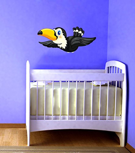 Wandsticker Nr.909 Fliegender Vogel, Größe: 60x27cm, Wanddekoration, Sticker Wandtattoo Comic Kinder Dschungel