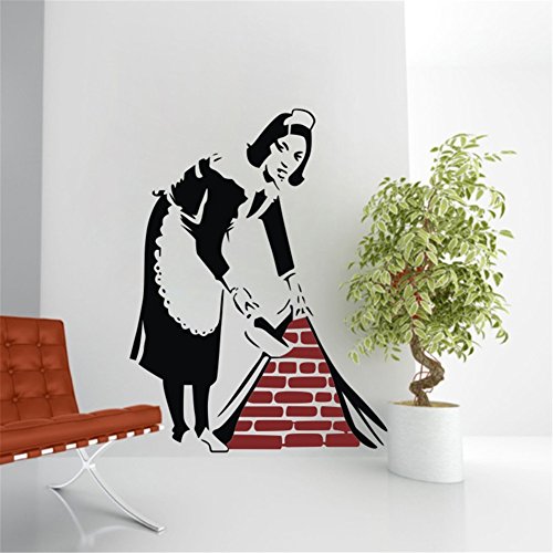 Broomsticker.co.uk Wandaufkleber/Wandtattoo Banksy Maid In London, rechts orientiert, 60 x 80 cm
