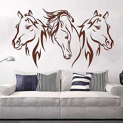 Cartoon Pferdekopf Wandaufkleber Schlafzimmer Kinderzimmer Einhorn Pferd Tierkopf Wandtattoo Vinyl Dekoration Wandbild A6 56x34cm
