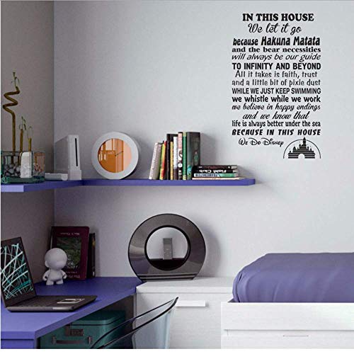 In This House Rules Inspirierendes Zitat Aufkleber Vinyl Wandkunst Dekor Kinderzimmer Kinderzimmer Poster Wandbild 50 x 82 cm