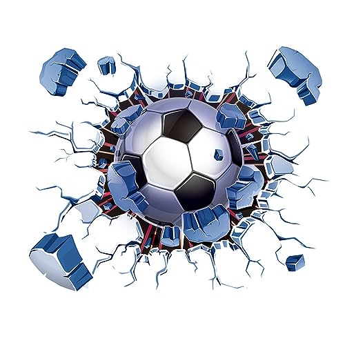 Fußball 3D Wandsticker, Fußball Themen Wandsticker für Kinderzimmer Abnehmbare Hintergrund Fernseh Wanddekoration Wandstickern Wohnzimmer Schlafzimmer