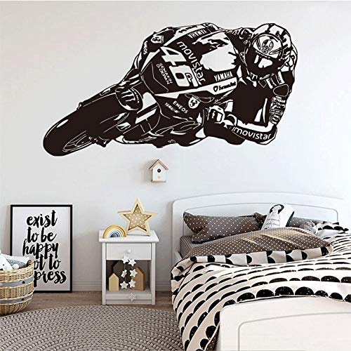 Motorradfahrer Wandtattoo Racing Vinyl Carving Wallpaper Kinder Schlafzimmer Garage Spielzimmer Wanddekoration Poster Andere Farbe 56x108cm