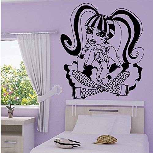 artaslf Aufkleber Wandbild Monster High Cartoon Wandtattoos Vinyl Wandaufkleber für Kinderzimmer Dekor 58 * 67cm