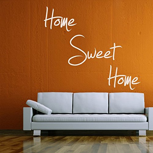 denoda® Home Sweet Home - Wandtattoo Schwarz 59 x 50 cm (Wandsticker Wanddekoration Wohndeko Wohnzimmer Kinderzimmer Schlafzimmer Wand Aufkleber)