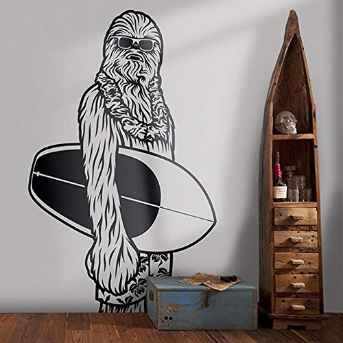 Surfen Chubaka Wandtattoo Star Wars Art Deco Fett Wandbild Star Wars Kinderzimmer Design Chubaka Art Vinyl Dekor Aufkleber A4 57x93cm
