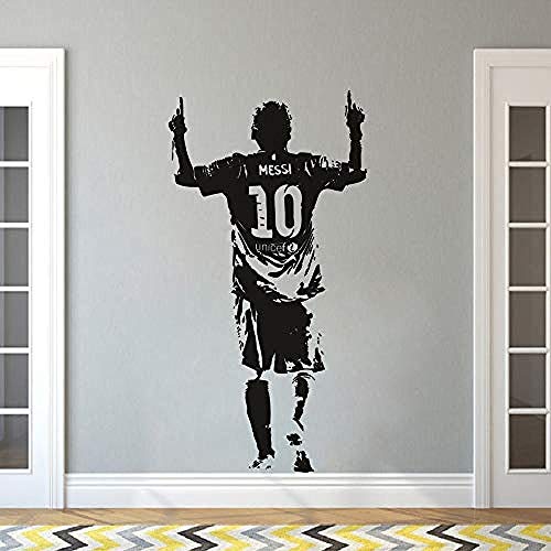 Fußballspieler Wandaufkleber Messi Fußball Fußballstar Wandtattoos Zuhause Wohnzimmer Schlafzimmer dekorative Wandbilder abnehmbare Vinyl Aufkleber 42 * 81cm