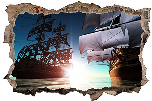Piraten Piratenschiff Schiff Meer Wandtattoo Wandsticker Wandaufkleber D0552 Größe 100 cm x 150 cm