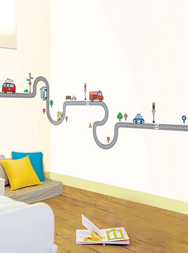 Ambiance Sticker Wandtattoo Tiere Katze und Schmetterlinge Selbstklebender Wandaufkleber für Baby, Kinderzimmer und Wohnzimmer - H70 x L50 cm