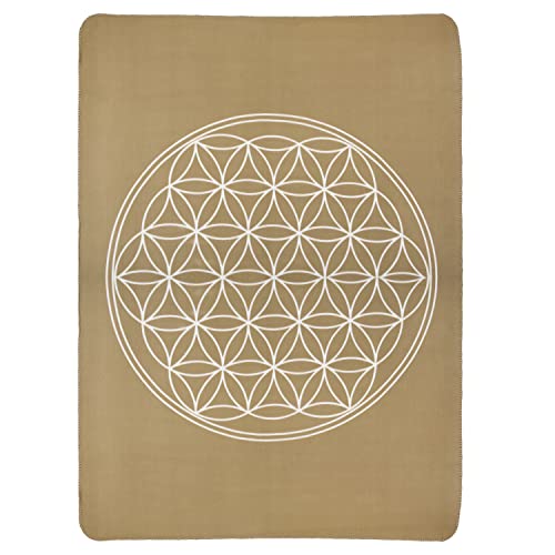 ewtshop® Fleecedecke Blume des Lebens, 150 x 200 cm
