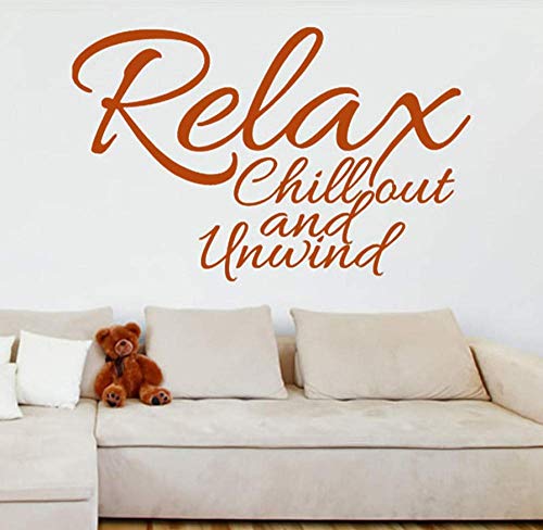 Entspannen Sie sich Chill Out und entspannen Sie sich Englisch Zeichen Wandaufkleber für Kinderzimmer Abnehmbare Kunst Design Wohnzimmer Wanddekoration Aufkleber 91 * 58Cm