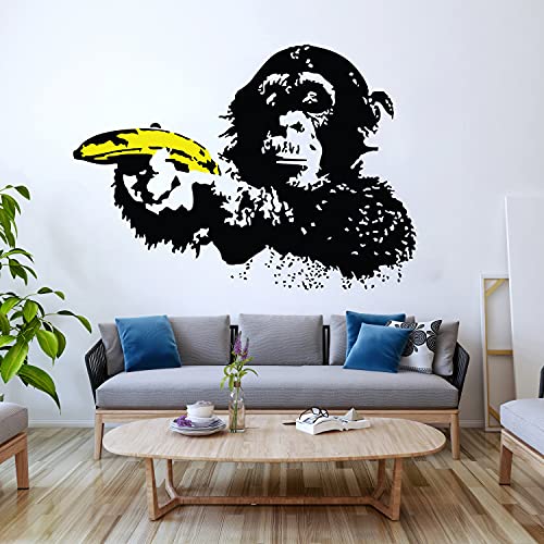 Banksy Monkey Wandtattoo Bansky Art Vinyl Aufkleber Street Graffiti Focus Chimp Wandbild