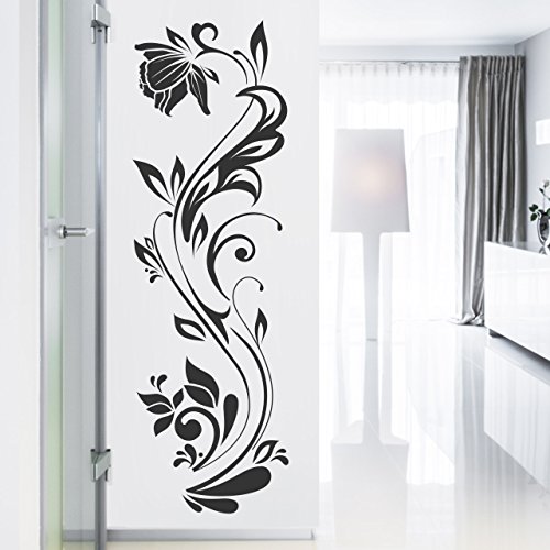 DESIGNSCAPE® Wandtattoo dekorative Blumenranke - Blumenornament mit Ranke - Ranke Ornament | Farbe: lavendel | Größe: groß (57 x 180 cm)