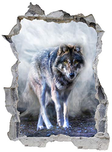Wolf Nebel Tier Natur Wandtattoo Wandsticker Wandaufkleber E0642 Größe 67 cm x 90 cm