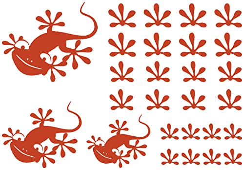 Samunshi® Wandtattoo Comic Gecko Creativ-Set in 5 Größen und 19 Farben (73x50cm Kupfer)
