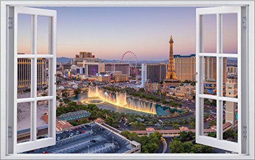 Las Vegas Skyline Nevada USA Wandtattoo Wandsticker Wandaufkleber F1034 Größe 70 cm x 110 cm