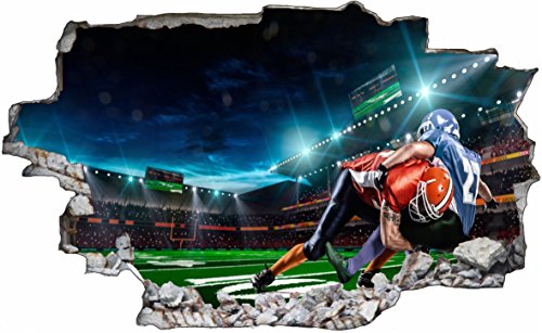 DesFoli Football USA 3D Look Wandtattoo 70 x 115 cm Wanddurchbruch Wandbild Sticker Aufkleber C605