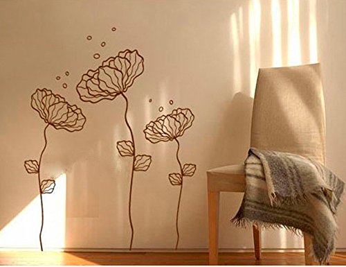Wandtattoo wandaufkleber Aufkleber Wandsticker wall sticker Wohnzimmer Schlafzimmer Kinderzimmer Ranke Blume Blumen Blumenranke Blumeranke Vine Flower Butterfly vogel brid floral baum tree 30 Farben zur Wahl wpf23(Printed Sticker,ca.20 x 8cm)