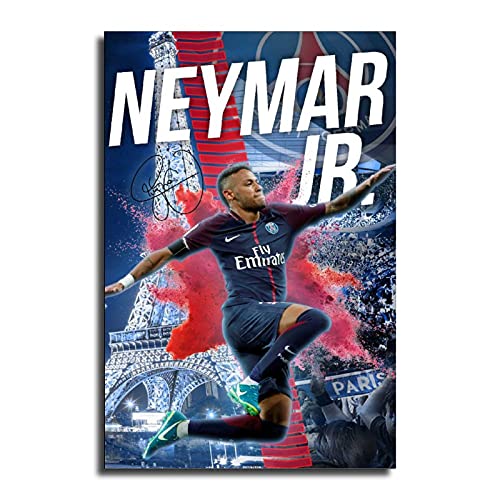 LIK Neymar Jr Brasilien-Fußball-Poster, dekoratives Gemälde, Leinwand, Wandposter und Kunstbild, modernes Familien-Schlafzimmer, Dekoration, Poster, 30 x 45 cm