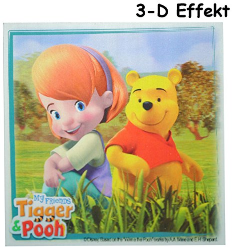 alles-meine.de GmbH 3-D Effekt ! Fliesensticker - Winnie The Pooh Bär mit Freund - auch als Untersetzer/Wandtattoo - Badezimmer - Badezimmersticker/Badezimmer Deko/Deko - F.
